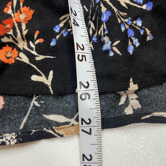 Old Navy Skirt Women's Large Black Floral Knee Length Pleated Modest Flowy - Picture 7 of 9